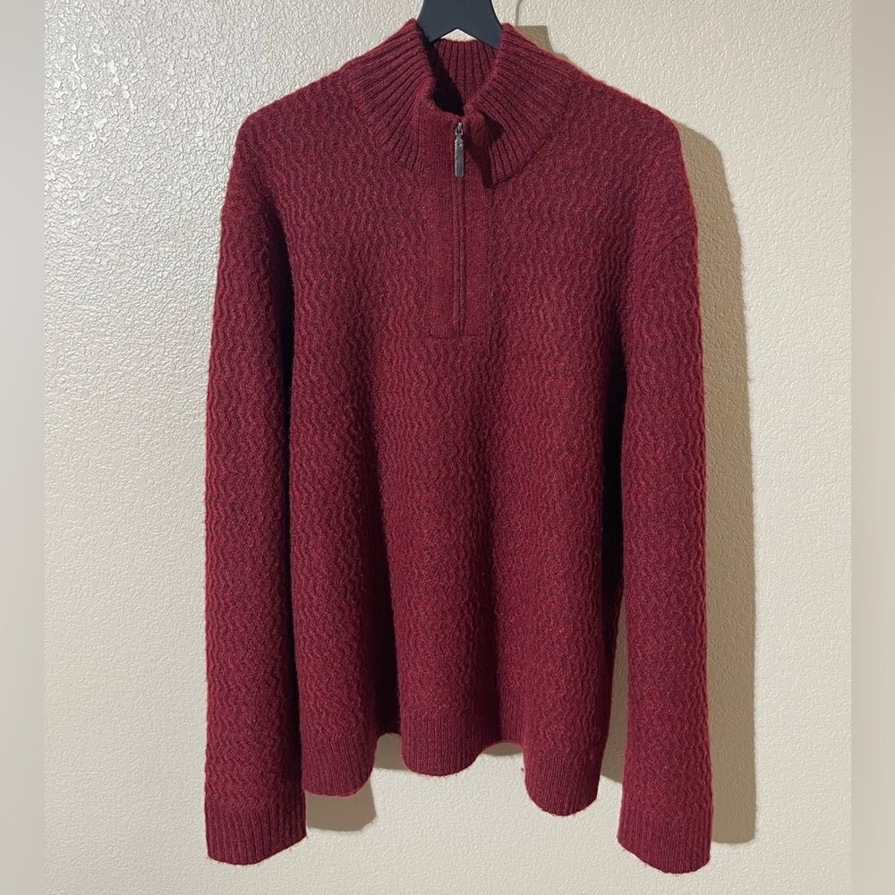 Banana Republic Factory Burgundy Zip-Up Sweater